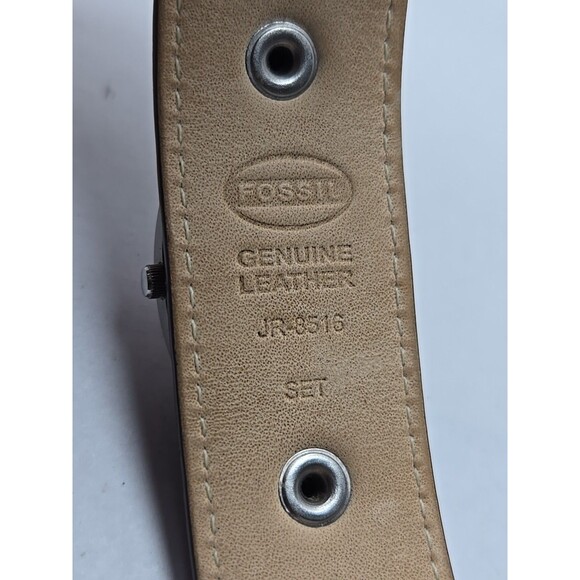 Fossil JR 8516 Pink Dial Date Womens Quartz Watch Brown Leather Cuff New Battery - Picture 10 of 11
